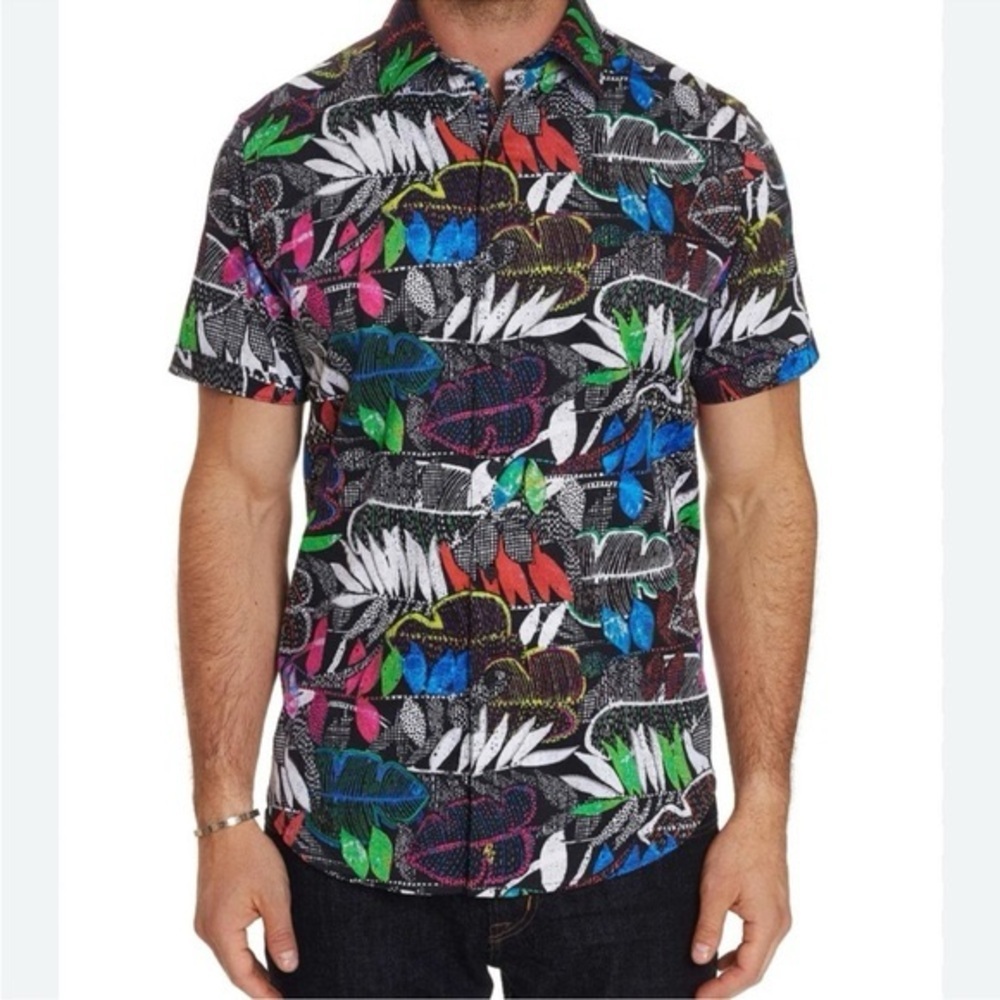 Robert Graham Terzis Short Sleeve Button Up Shirt Size Small